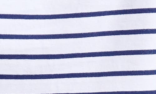 English Factory Stripe Puff Sleeve Top In White/navy