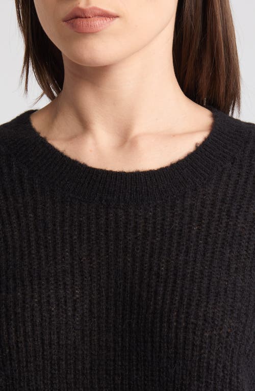 Shop Madewell Ribbed Crewneck Sweater In True Black