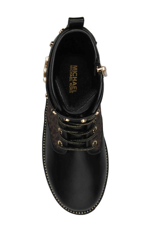 MICHAEL MICHAEL KORS MICHAEL MICHAEL KORS HASKELL STUDS FAUX PATENT LEATHER BOOT