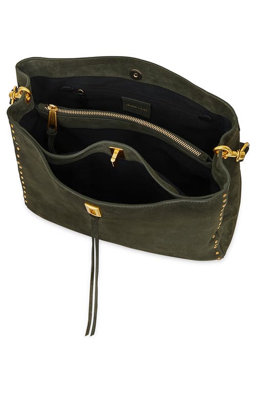 Shop Rebecca Minkoff Large Darren Leather Shoulder Bag In Moss