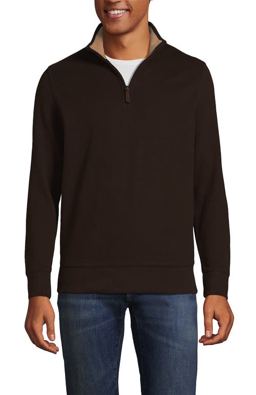 Shop Lands' End Bedford Rib Quarter Zip Sweater In Rich Coffee