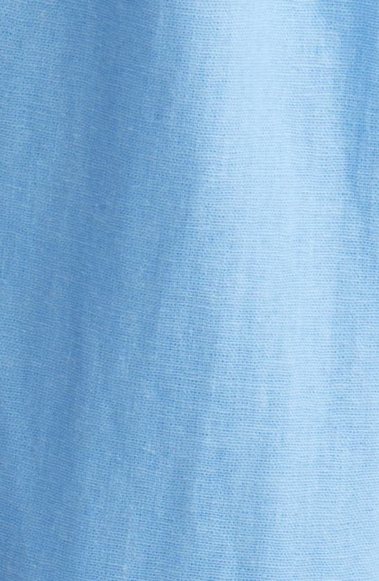 Shop Charles Henry Ruffle Halter Linen Blend Midi Dress In Denim Blue