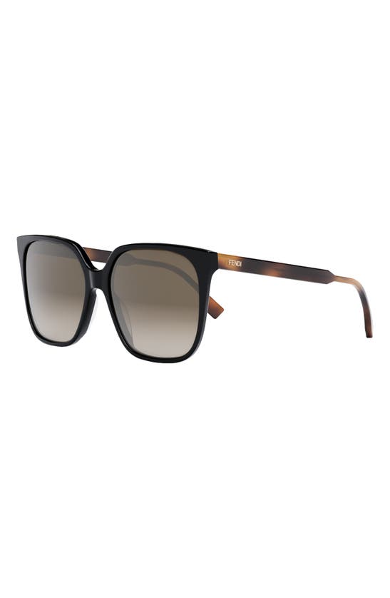 Fendi The Fine 59mm Geometric Sunglasses In Black