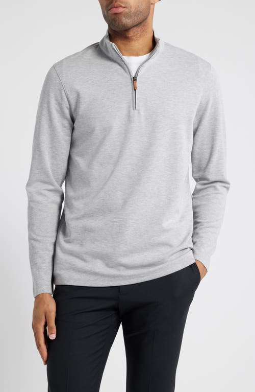 Mizzen+Main KPI Quarter Zip Pullover Sweatshirt in Silver Heather 