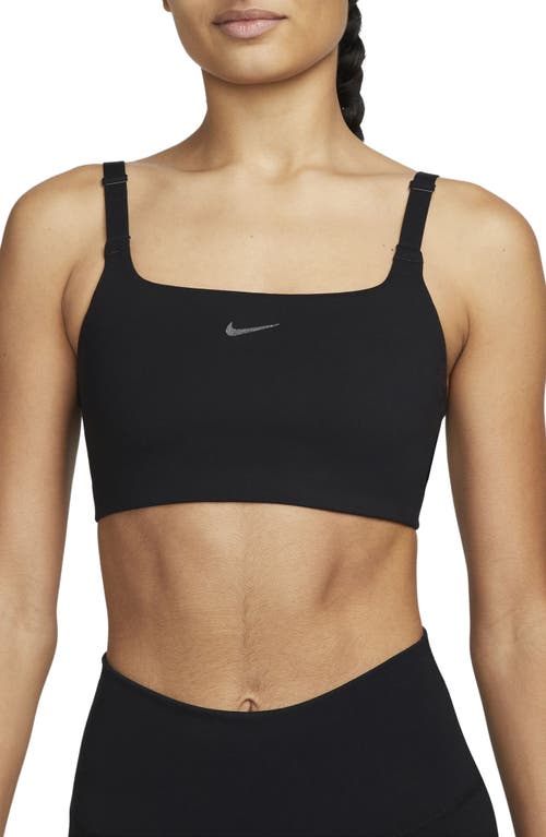 Nike Yoga Dri-FIT Alate Versa Sports Bra in Black/Iron Grey