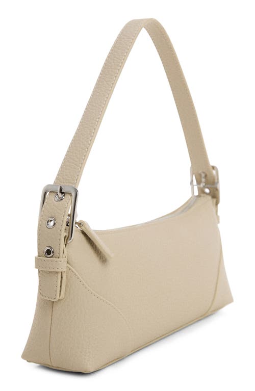 Shop Mango Faux Leather Shoulder Bag In Light/pastel Grey