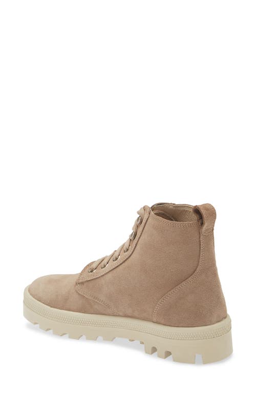 Naot Canoe Lug Boot In Almond Suede