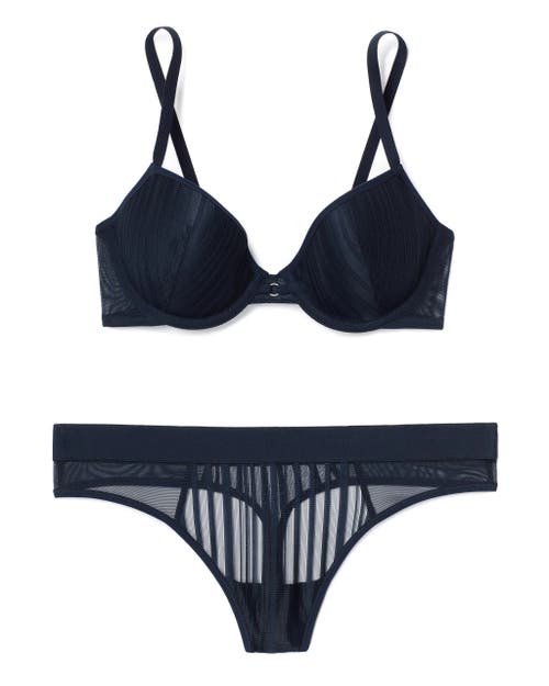 Naia Holly Unlined Demi Bra In Dark Blue