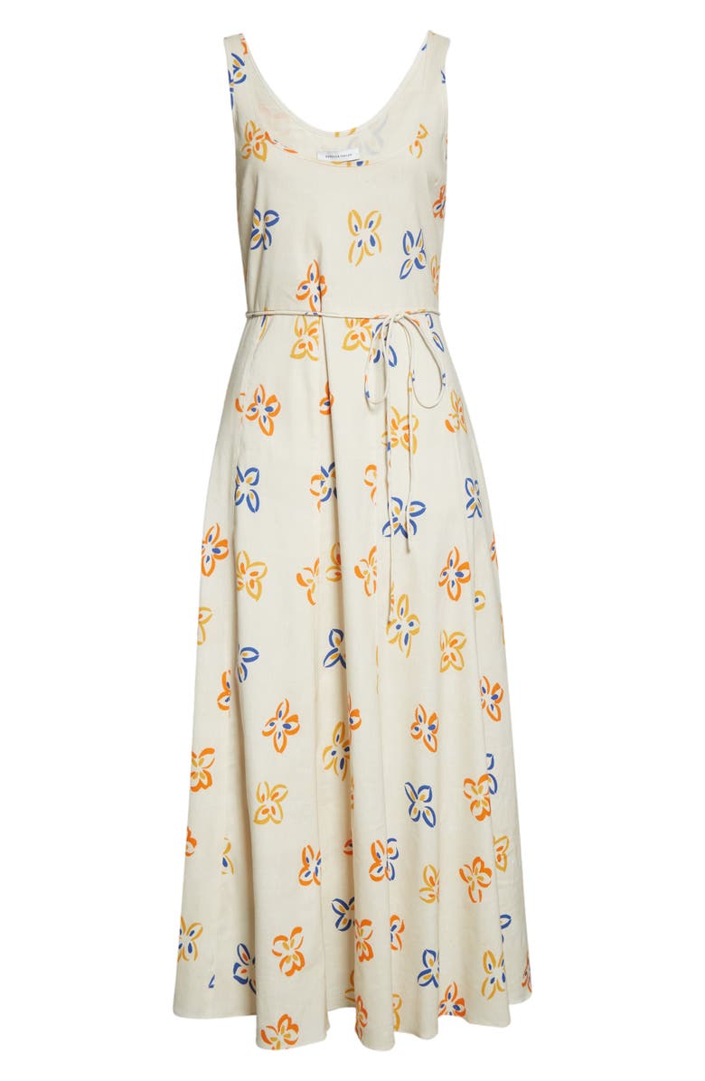 Rebecca Taylor Flame Fleur Floral Print Linen Blend Sundress ...