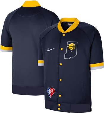 Nike Men's Nike Navy/White Indiana Pacers 2021/22 City Edition Therma Flex  Showtime Short Sleeve Full-Snap Bomber Jacket