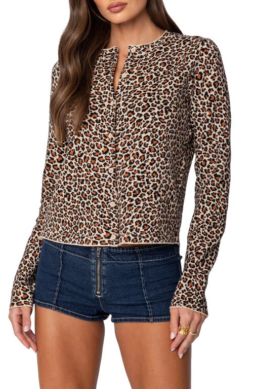 Edikted Leopard Print Cardigan In Leopard