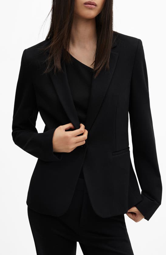 Shop Mango Fitted Suit Blazer In Black