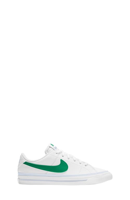 Shop Nike Kids' Court Legacy Sneaker In White/green/grey