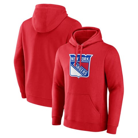 Men's Fanatics Branded Red New York Rangers Primary Logo Pullover Hoodie