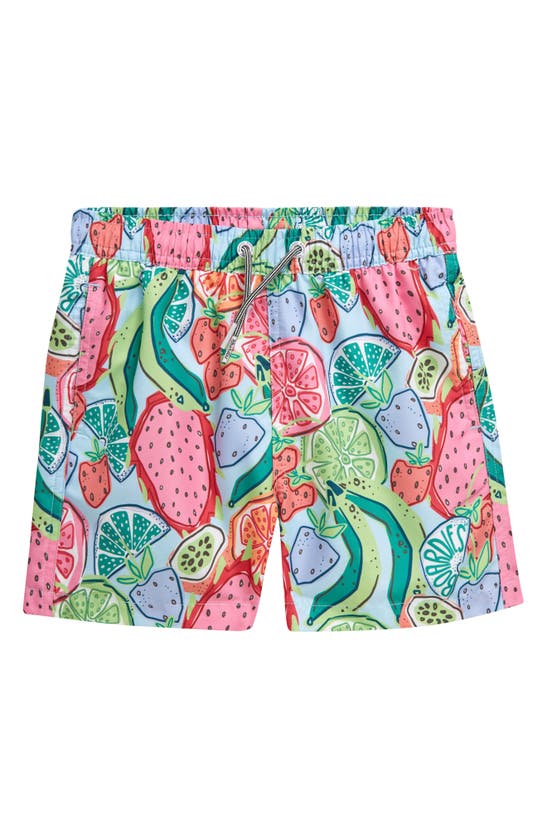 Boardies Kids Ice And Slice Printed Shell Swim Shorts In Pink/ Green
