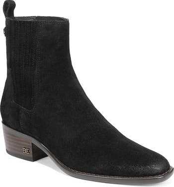 Dorri Black Suede Mid-Calf Sock Boots