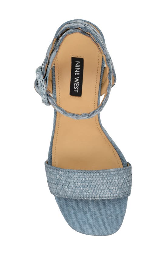 Shop Nine West Nerisa Ankle Strap Espadrille Wedge Sandal In Medium Blue