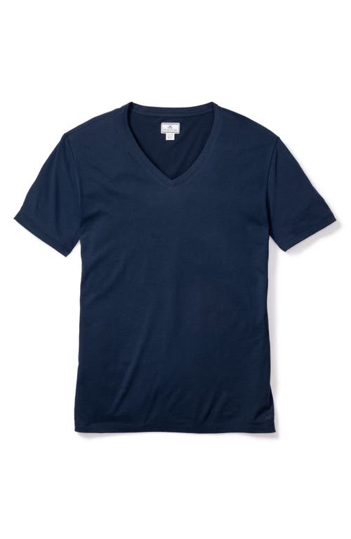 Shop Petite Plume Pima Cotton V-neck Sleep T-shirt In Navy