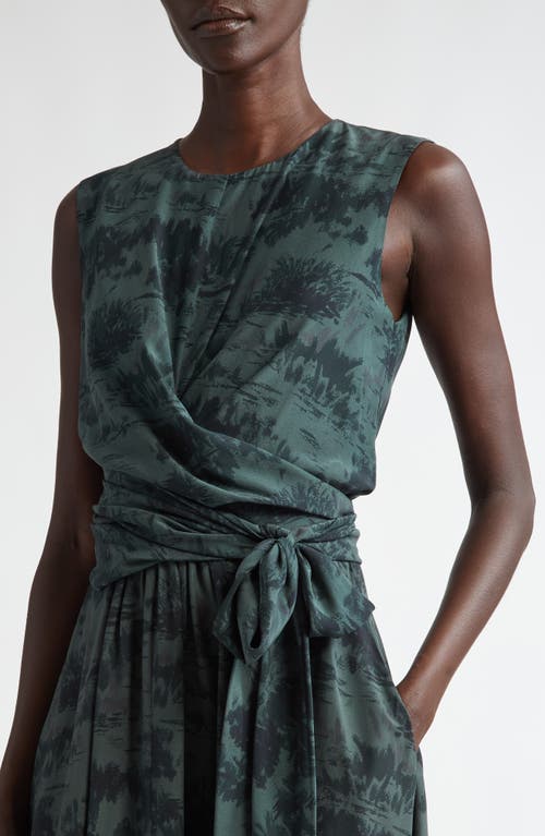 Shop Altuzarra Penny Print Silk High-low Maxi Dress In Rosemary