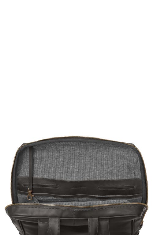 Johnston & Murphy Rhodes Water Repellent Leather Commuter Backpack In Black Full Grain