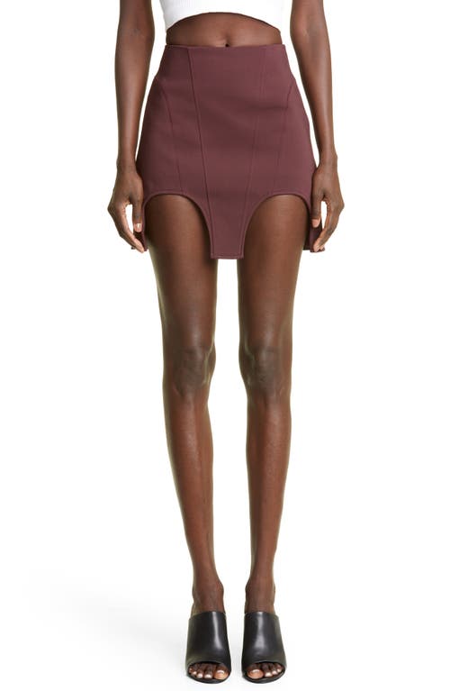 Dion Lee Double Arch Cotton Blend Miniskirt in Oxblood