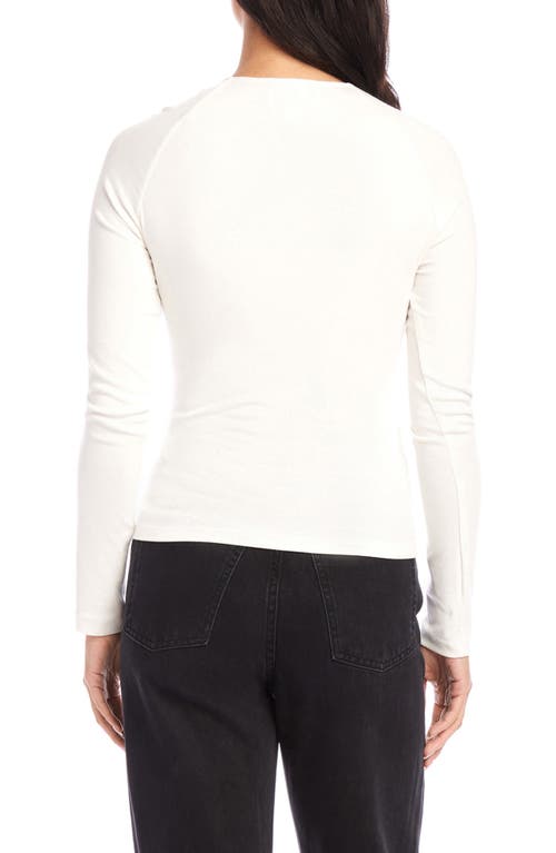 Fifteen Twenty Zelda Long Sleeve Crossover Top In Cream In Cream