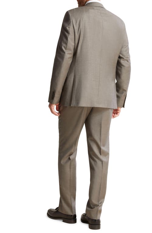 Shop Heritage Gold Light Brown Wool Sharkskin Suit