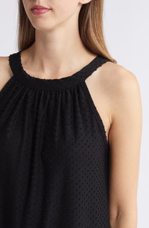 Loveappella Clip Dot Halter Tank Top In Black