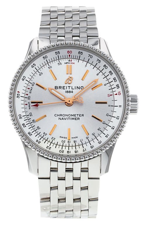 Breitling Preowned 2021 Navitimer Automatic 35 Bracelet Watch in Cream