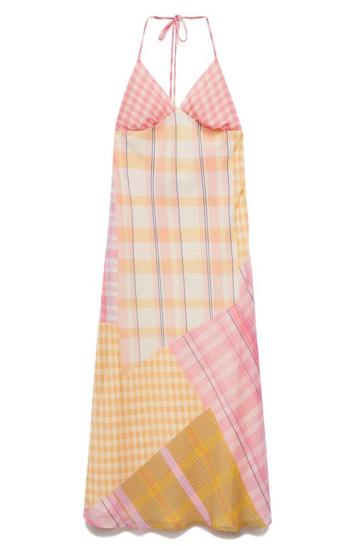 MANGO MANGO MIXED PRINT HALTER DRESS