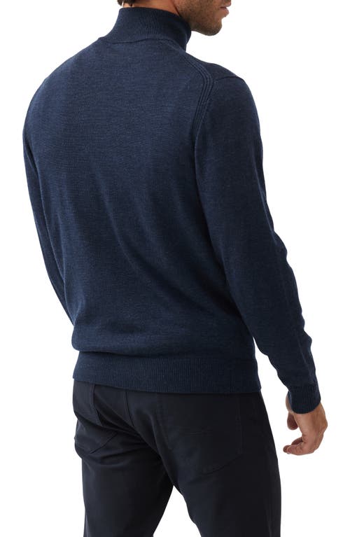 Shop Rodd & Gunn Calderwell Merino Wool Quarter Zip Sweater In Midnight