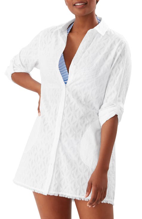 Dropship Loose Swimsuit Cover Ups Button Down Beach Shirt to Sell