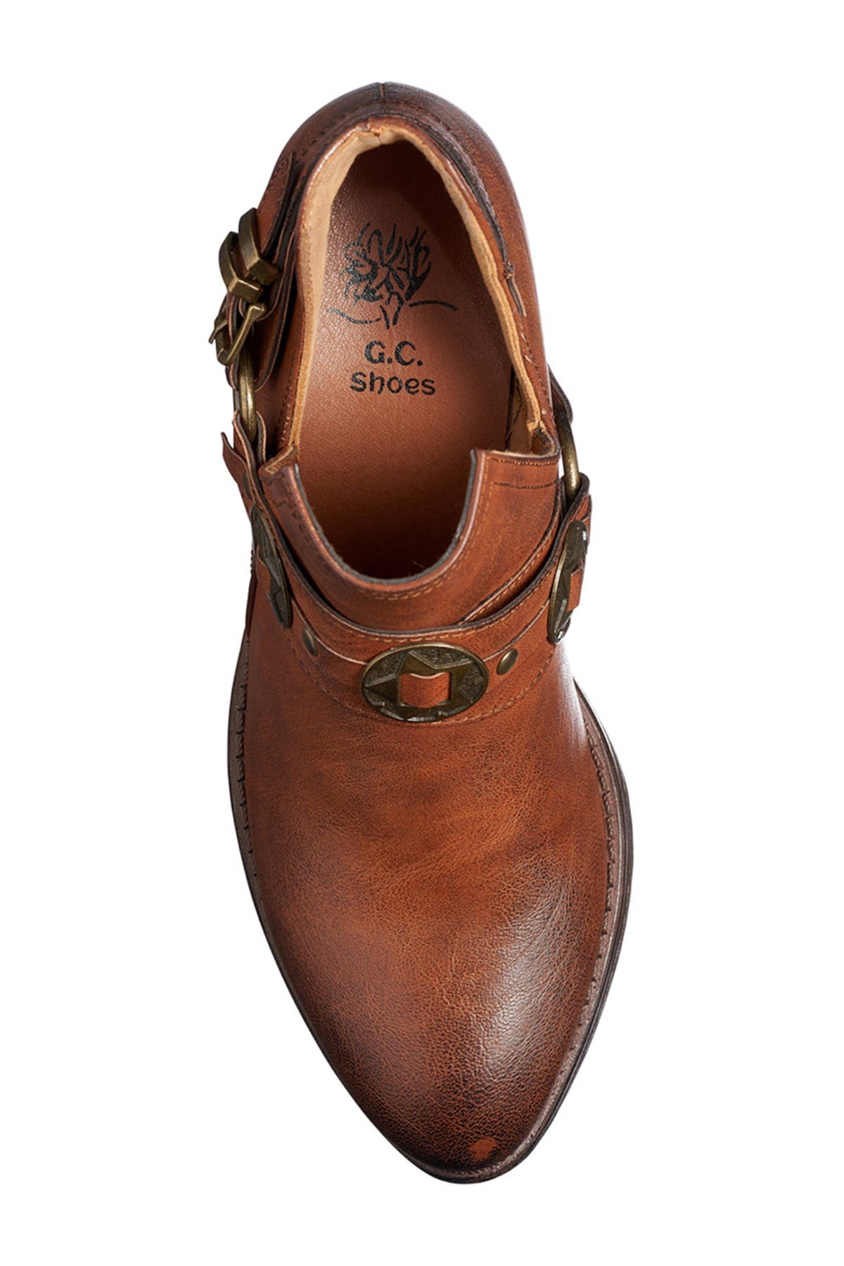 Gc Shoes Elisa Western Ankle Boot In Open Brown