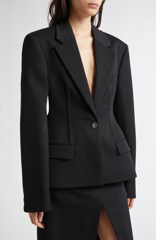 Shop Stella Mccartney Sculpted Wool Twill Blazer In 1000 - Black