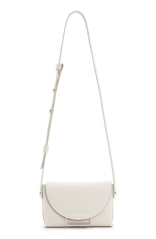 Shop Allsaints Francine Leather Crossbody Bag In Desert White