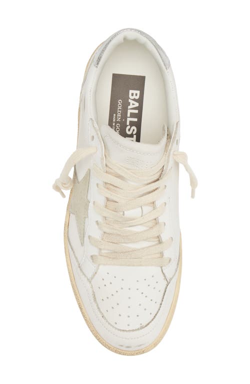 Golden Goose Ball Star Leather Sneakers In White/silver