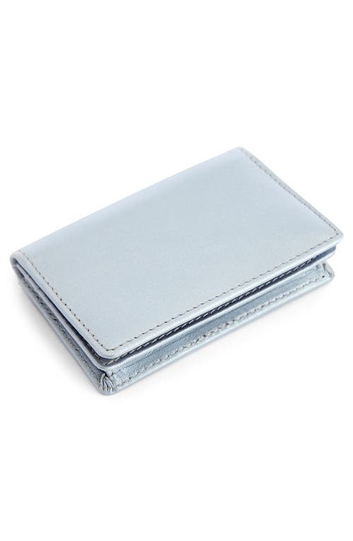 Royce New York Leather Card Case In Silverold Foil