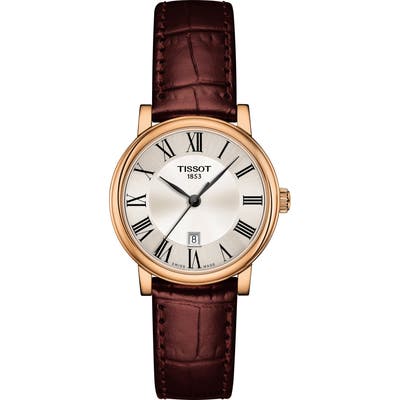 Tissot T-Classic Carson Quartz Leather Strap Watch, 30Mm