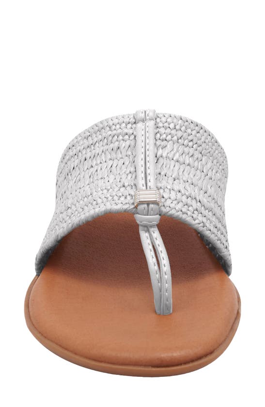 Shop Andre Assous Nice Featherweight Woven Flip Flop In Silver