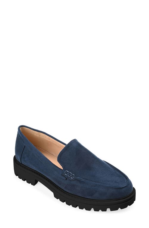 Shop Journee Collection Ericka Lug Sole Platform Loafer In Navy