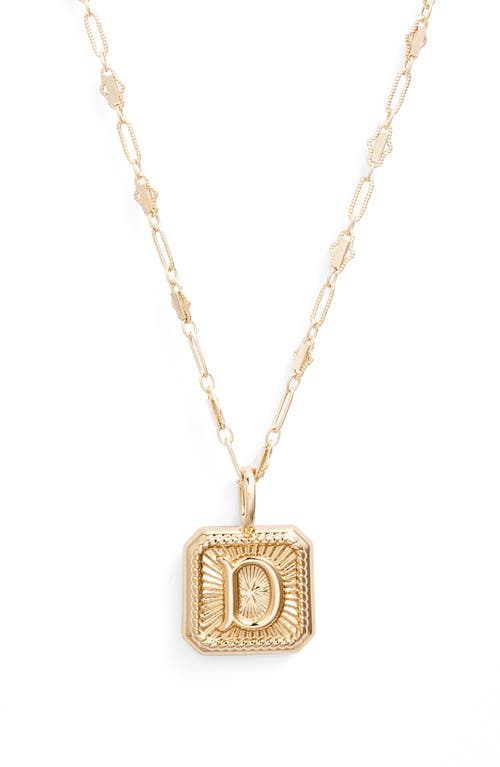 Harlow Initial Pendant Necklace in Gold - D