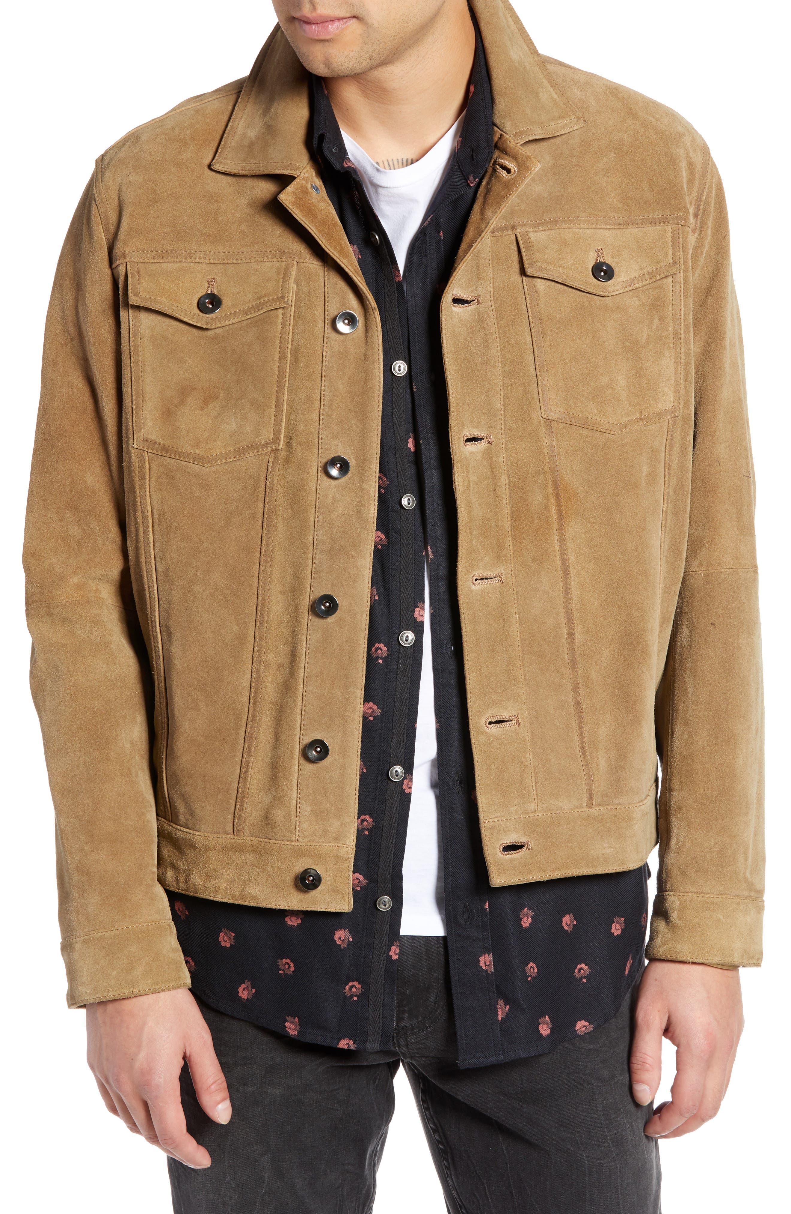 saint laurent suede trucker jacket