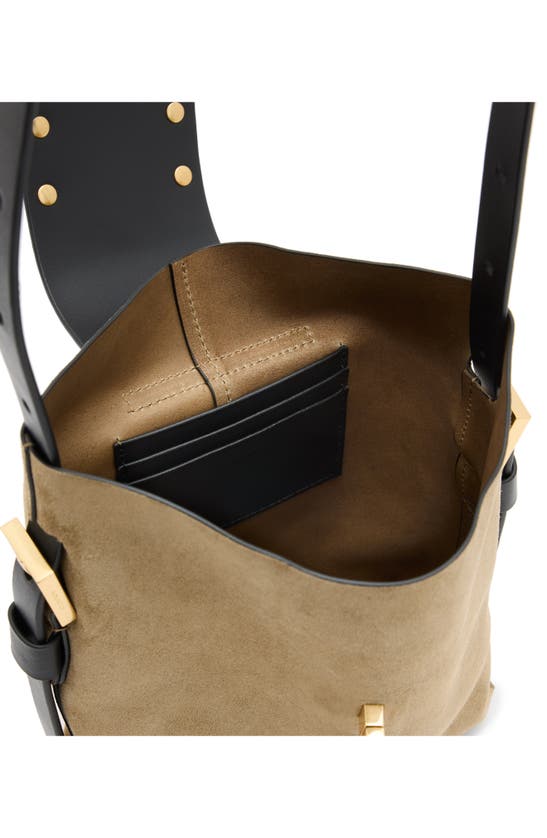 Shop Allsaints Miro Crossbody Bucket Bag In Sughero Brown