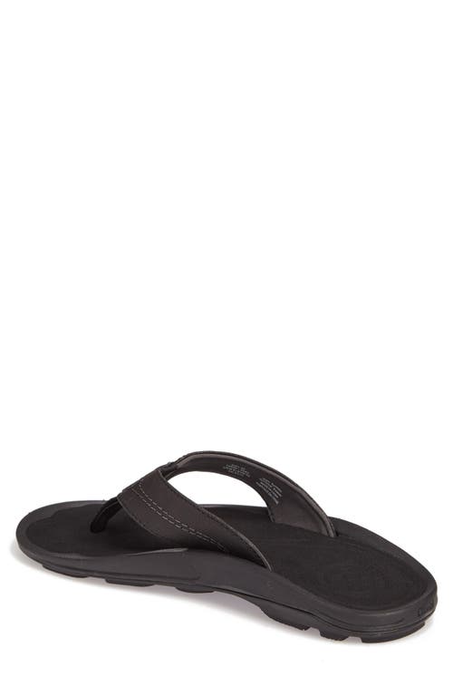 Shop Olukai Kipi Flip Flop In Black/black