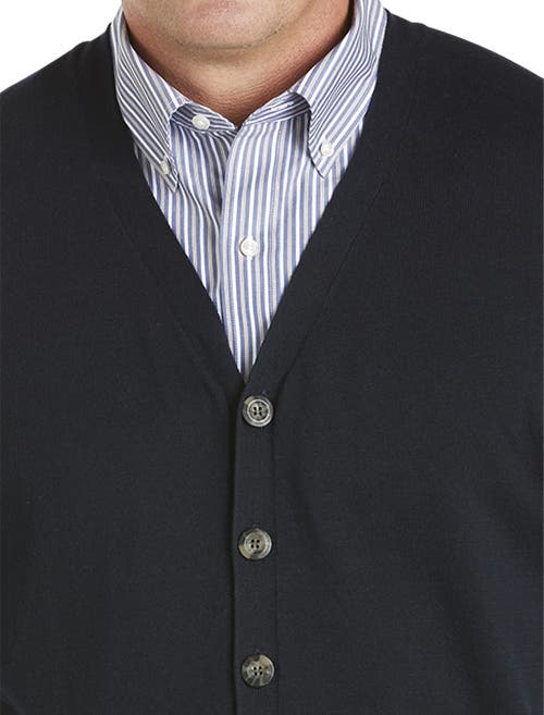 Oak Hill By Dxl Button-front Sweater Vest In Deep Navy