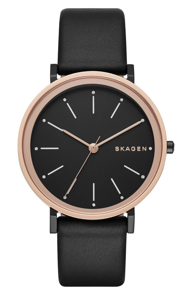 Skagen 'Hald' Leather Strap Watch, 34mm | Nordstrom