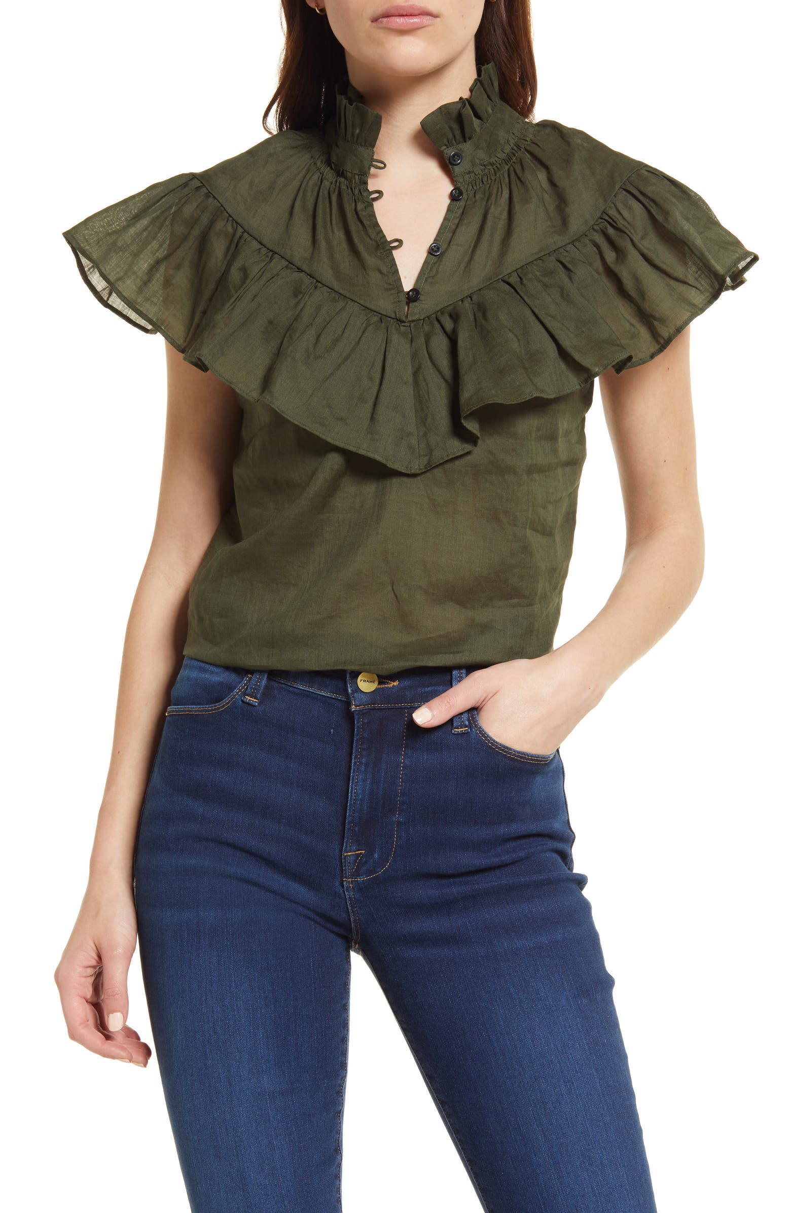 FRAME Ruffle Flounce Top | Nordstrom