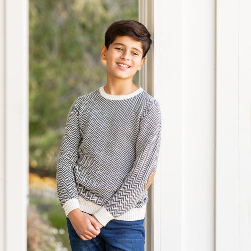 HOPE & HENRY HOPE & HENRY BOYS' CREWNECK PULLOVER SWEATER WITH ELBOW PATCHES, KIDS 