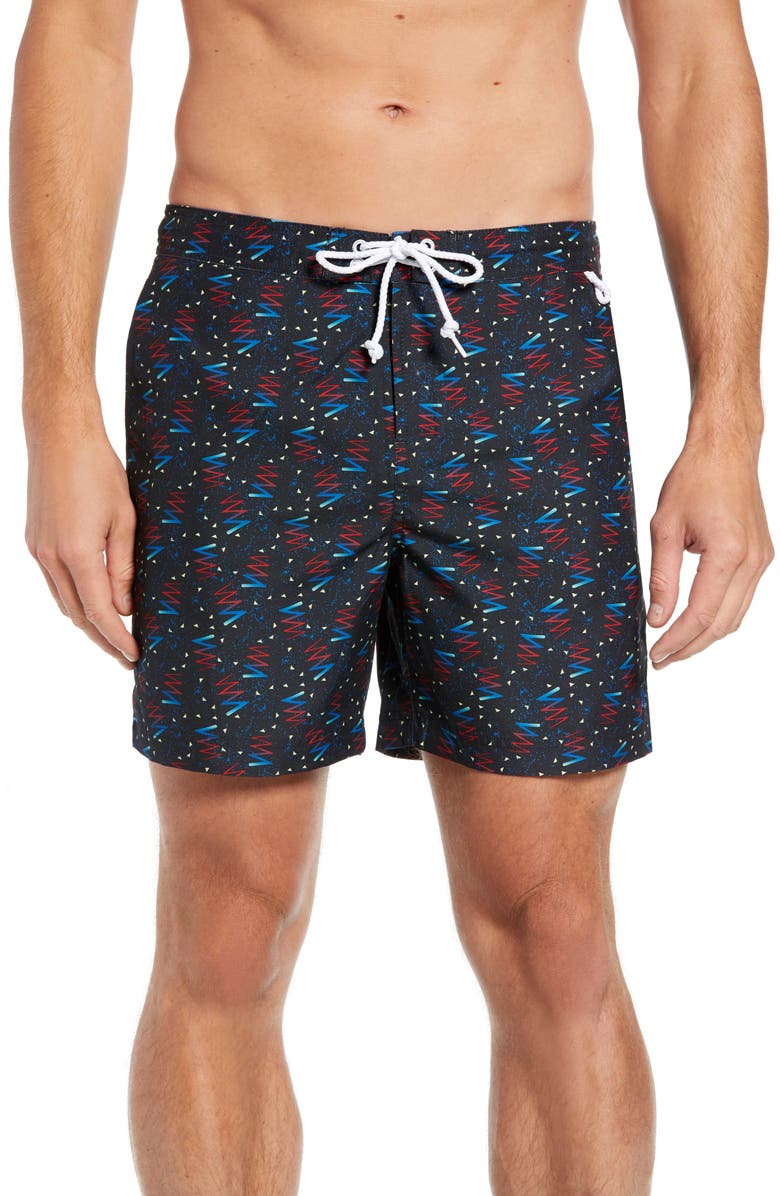 Original Penguin Bowling Alley Carpet Print Swim Trunks Nordstrom