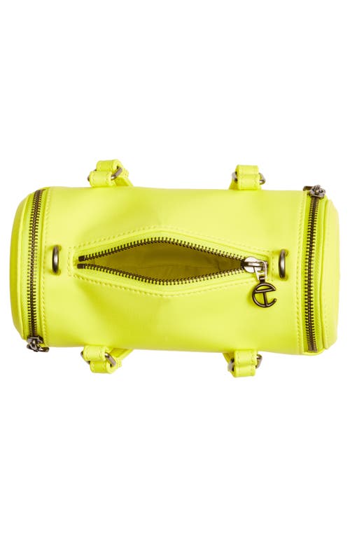 Shop Telfar Small Faux Leather Duffle Bag In Yellow